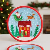 Colourful Santa 9" Christmas Plates 8ct