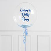Debs Personalised Blue Confetti Bubble Balloon