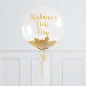 Debs Personalised Gold Confetti Bubble Balloon
