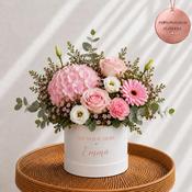 Debs Personalised Blush Rose Hat Box