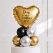 Father's Day Gold Personalised Inflated Balloon Stack image