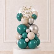 Father's Day Green Personalised Balloon Stack