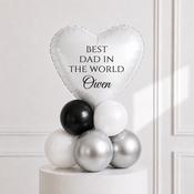 Father's Day White Personalised Inflated Balloon Stack image