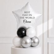 Father's Day White Personalised Inflated Balloon Table Stack image