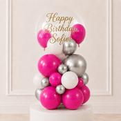 Fuchsia Happy Birthday Personalised Bubble Stack image