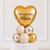 Gold Heart Welcome Baby Personalised Stack