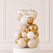 Gold Welcome Baby Personalised Bubble Stack