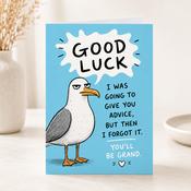 Good Luck Funny Seagull Greeting Card image
