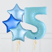 Inflated Baby Blue Birthday Balloon Numbers image