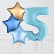 Inflated Baby Blue Sapphire Birthday Balloon Numbers image
