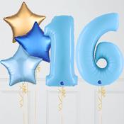 Inflated Baby Blue Sapphire Birthday Balloon Numbers image