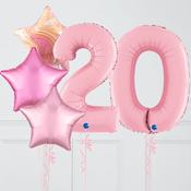 Inflated Baby Pink Birthday Balloon Numbers image