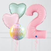 Inflated Baby Pink Pastel Birthday Balloon Number image