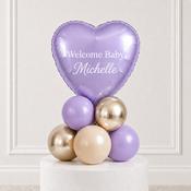 Lavender Heart Welcome Baby Personalised Stack