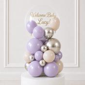 Lavender Welcome Baby Personalised Bubble Stack