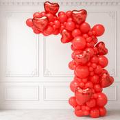 Love Heart Party Foils Ready-Made Asymmetric Balloon Arch