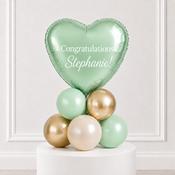 Mint Green Congratulations Heart Personalised Stack