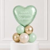Mint Green Heart Happy Birthday Personalised Stack image