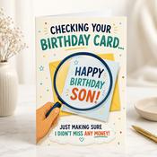 Money Card Birthday Son Greeting Card image