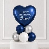 Navy Heart Happy Birthday Personalised Stack image