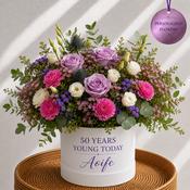 Personalised 50 Years Young Birthday Flowers