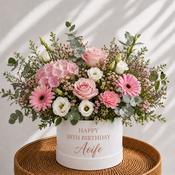 Personalised 50th Birthday Flower Hat Box