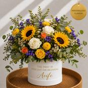 Personalised 50th Birthday Sunflower Hat Box