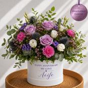 Personalised Anniversary Flowers Hat Box