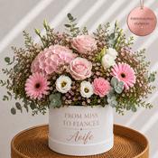 Personalised Blush Rose Engagement Hat Box