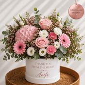 Personalised Blush Rose Thank You Hat Box