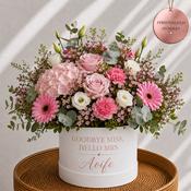 Personalised Goodbye Miss Hello Mrs Flower Hat Box