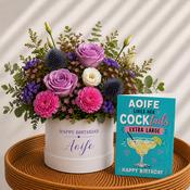 Personalised Lavender Rose Hat Box &amp; Greeting Card