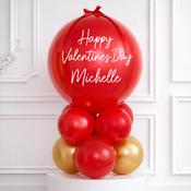 Personalised Valentine's Day Red &amp; Gold Table Stack image