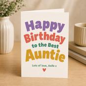 Personalised Best Auntie Birthday Greeting Card image