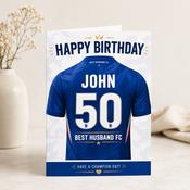 Personalised Best Husband FC Birthday Greeting Card