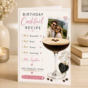 Personalised Birthday Cocktail Recipe Wife Greeting Card image