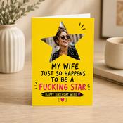 Personalised Birthday Star Wife Greeting Card