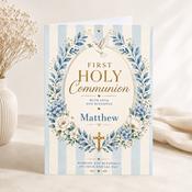 Personalised Blue Holy Communion Greeting Card
