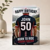 Personalised Cyclist Birthday Greeting Card image