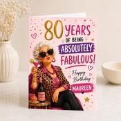 Personalised Fabulous Grandma Birthday Greeting Card image