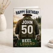 Personalised Fishing Birthday Greeting Card image