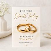 Personalised Forever Starts Today Wedding Greeting Card image