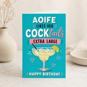 Personalised Funny Cocktail Birthday Greeting Card