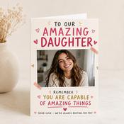 Personalised Good Luck Daughter Greeting Card image