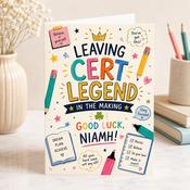 Personalised Leaving Cert Good Luck Greeting Card