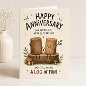 Personalised Log of Fun Anniversary Greeting Card image