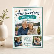 Personalised Mum &amp; Dad Anniversary Greeting Card image
