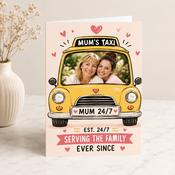 Personalised Mum Taxi Birthday Greeting Card image