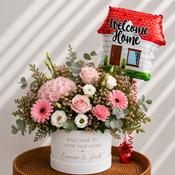 Personalised New Home Flowers &amp; Welcome Home Balloon