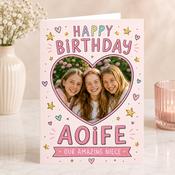 Personalised Niece Happy Birthday Greeting Card image